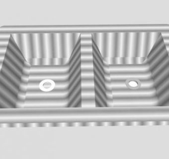 厨房不锈钢洗碗双槽SU模型下载_sketchup草图大师SKP模型