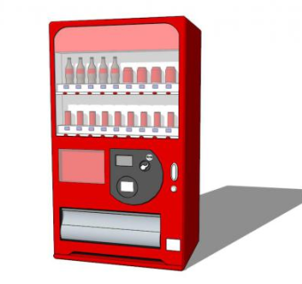 现代红色自动售货机SU模型下载_sketchup草图大师SKP模型