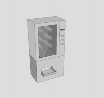 白色售货机SU模型下载_sketchup草图大师SKP模型
