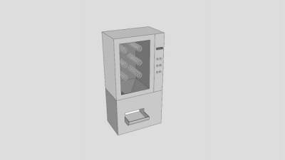 白色售货机SU模型下载_sketchup草图大师SKP模型