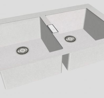 弗兰卡厨房双水槽SU模型下载_sketchup草图大师SKP模型