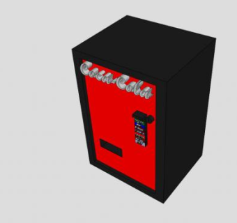 可乐饮料自动售货机SU模型下载_sketchup草图大师SKP模型
