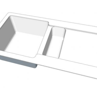 厨房沥水板双水槽SU模型下载_sketchup草图大师SKP模型