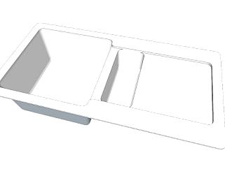 厨房沥水板双水槽SU模型下载_sketchup草图大师SKP模型