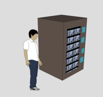 综合自动售货机SU模型下载_sketchup草图大师SKP模型