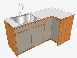 厨房水槽和<em>转盘</em>柜SU模型下载_sketchup草图大师SKP模型
