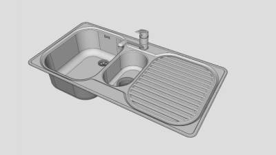 厨房龙头双水槽SU模型下载_sketchup草图大师SKP模型