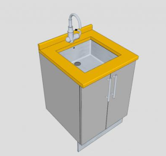 橱柜水槽组合SU模型下载_sketchup草图大师SKP模型