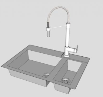 水龙头水槽组合SU模型下载_sketchup草图大师SKP模型