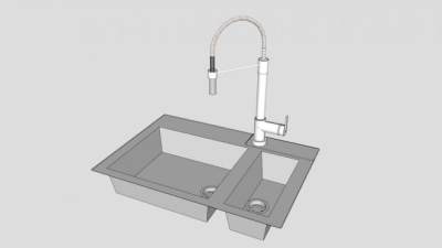 水龙头水槽组合SU模型下载_sketchup草图大师SKP模型