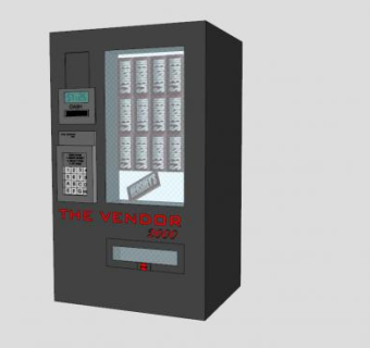 履带式自动售货机SU模型下载_sketchup草图大师SKP模型