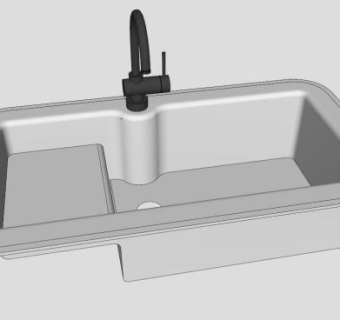 厨房水槽和水龙头SU模型下载_sketchup草图大师SKP模型