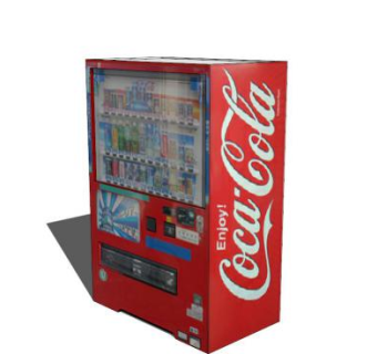 现代可乐自动售货机SU模型下载_sketchup草图大师SKP模型