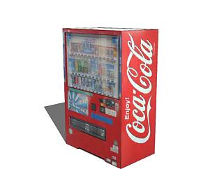 现代可乐自动售货机SU模型下载_sketchup草图大师SKP模型