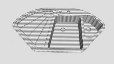 三角不锈钢水槽SU模型下载_sketchup草图大师SKP模型