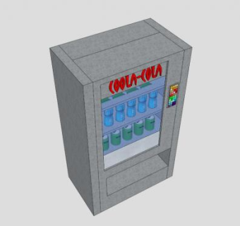 可乐自动贩卖售货机SU模型下载_sketchup草图大师SKP模型