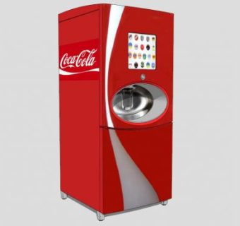 可口可乐手推售货机SU模型下载_sketchup草图大师SKP模型