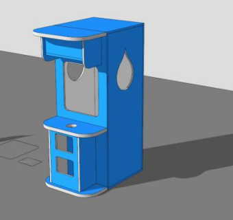 现代蓝色自动售货机SU模型下载_sketchup草图大师SKP模型