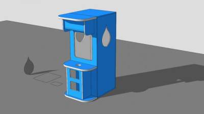 现代蓝色自动售货机SU模型下载_sketchup草图大师SKP模型