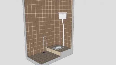 冲水箱蹲式厕所SU模型下载_sketchup草图大师SKP模型