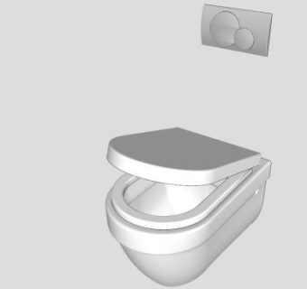 挂墙式坐便器SU模型下载_sketchup草图大师SKP模型