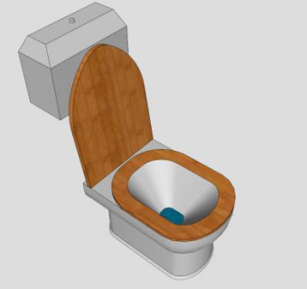木盖坐便器和冲水器SU模型下载_sketchup草图大师SKP模型