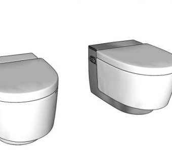 壁挂式坐厕SU模型下载_sketchup草图大师SKP模型