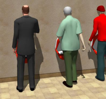 公共卫生间红唇小便斗SU模型下载_sketchup草图大师SKP模型