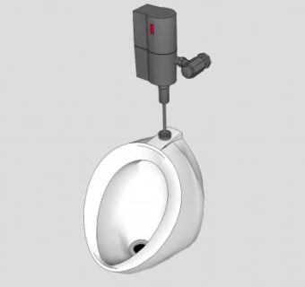 现代小便斗SU模型下载_sketchup草图大师SKP模型