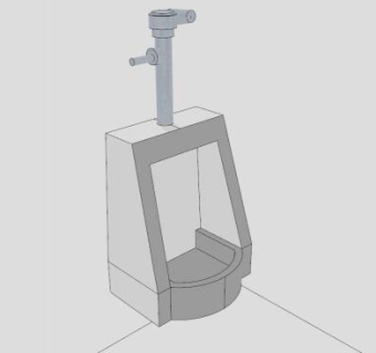 挂墙式小便斗SU模型下载_sketchup草图大师SKP模型