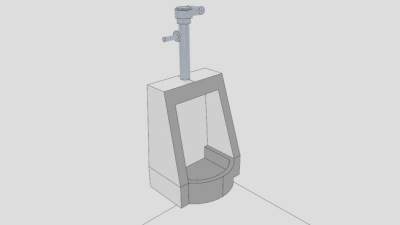 挂墙式小便斗SU模型下载_sketchup草图大师SKP模型