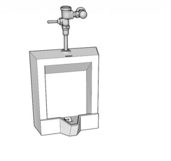 小便斗和冲水阀SU模型下载_sketchup草图大师SKP模型