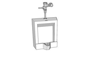 小便斗和冲水阀SU模型下载_sketchup草图大师SKP模型