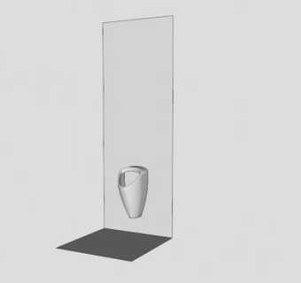 挂壁式小便斗SU模型下载_sketchup草图大师SKP模型