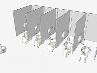 公共厕所<em>马桶</em>便斗SU模型下载_sketchup草图大师SKP模型