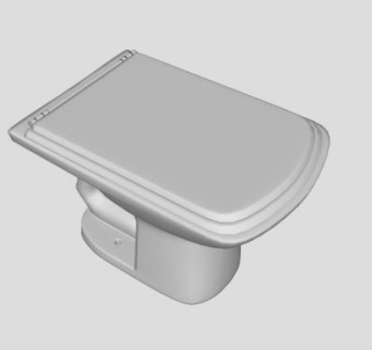 现代传统式马桶SU模型下载_sketchup草图大师SKP模型