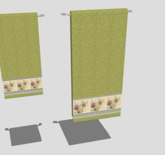 浴巾架和浴巾SU模型下载_sketchup草图大师SKP模型