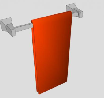 毛巾架和橙色浴巾SU模型下载_sketchup草图大师SKP模型