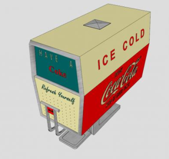 可口可乐喷泉设备SU模型下载_sketchup草图大师SKP模型