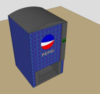 现代百事可乐自动售货机SU模型下载_sketchup草图大师SKP模型