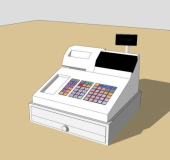 开放收银机SU模型下载_sketchup草图大师SKP模型