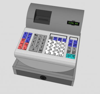收银机关闭SU模型下载_sketchup草图大师SKP模型