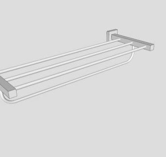 双杆毛巾架SU模型下载_sketchup草图大师SKP模型