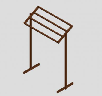 卫浴落地式毛巾架SU模型下载_sketchup草图大师SKP模型