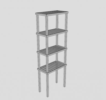 四层浴室浴巾架SU模型下载_sketchup草图大师SKP模型