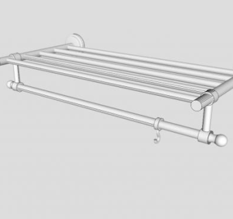 浴室毛巾架带挂钩SU模型下载_sketchup草图大师SKP模型