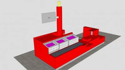 目标收银机设备SU模型下载_sketchup草图大师SKP模型