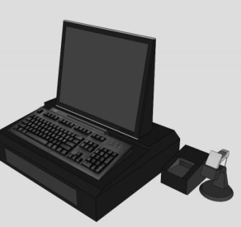 现金出纳机设备SU模型下载_sketchup草图大师SKP模型