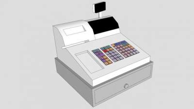 现金出纳机收银机SU模型下载_sketchup草图大师SKP模型