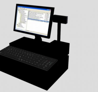 现金黑色出纳机SU模型下载_sketchup草图大师SKP模型